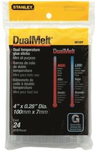 NEW STANLEY GS10DT PK (24) DualMelt CLEAR Mini Glue GUN Sticks 4&quot; 4548830 - $12.99