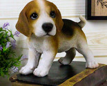 Realistic Tri Color Beagle Dog Figurine 7.75&quot;L Beagles Puppy Dogs Pet Me... - £19.57 GBP