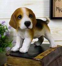 Realistic Tri Color Beagle Dog Figurine 7.75&quot;L Beagles Puppy Dogs Pet Memorial - £20.02 GBP