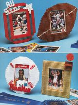 Plastic Canvas Sports Stars Frames Basketball Sneaker Back Splash Patterns - £9.58 GBP