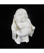 Blanc de Chine Happy Smiling Buddha Japan Standing Carrying Knapsack Fan... - £23.34 GBP