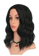 eNilecor Black Wig，Short Curly Wavy Bob Wigs for Black Women Natural Middle Part - £12.53 GBP
