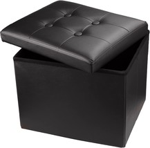 Black Hamgtrion Storage Ottoman, Folding Ottomans Footrest Storage Ottoman, - £31.11 GBP