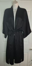 Victoria&#39;s Secret Black Short Kimono Sleeve Silky Long Robe Size XS - £22.57 GBP
