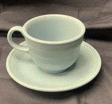 Fiestaware Periwinkle Blue Tea Cup &amp; Saucer Homer Laughlin Teacup Plate - £7.36 GBP