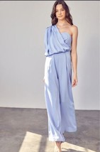 Do+Be 1 Shoulder Draped Jumpsuit Pantsuit Ice Blue Cocktail Party Outfit NWT  M - £28.40 GBP