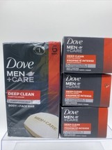 (2) Dove Men + Care Body Face Bar Deep Clean 4 oz Moisturizer Shave Clea... - £15.24 GBP