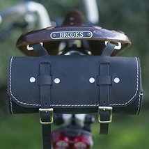 London Craftwork Round Tool Bag Genuine Leather Saddle/Handlebar Bag BLA... - $37.04