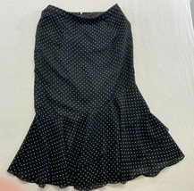 Studio Petites Women&#39;s Godet Skirt Black White Polka Dot Back Zip Long S... - £6.23 GBP