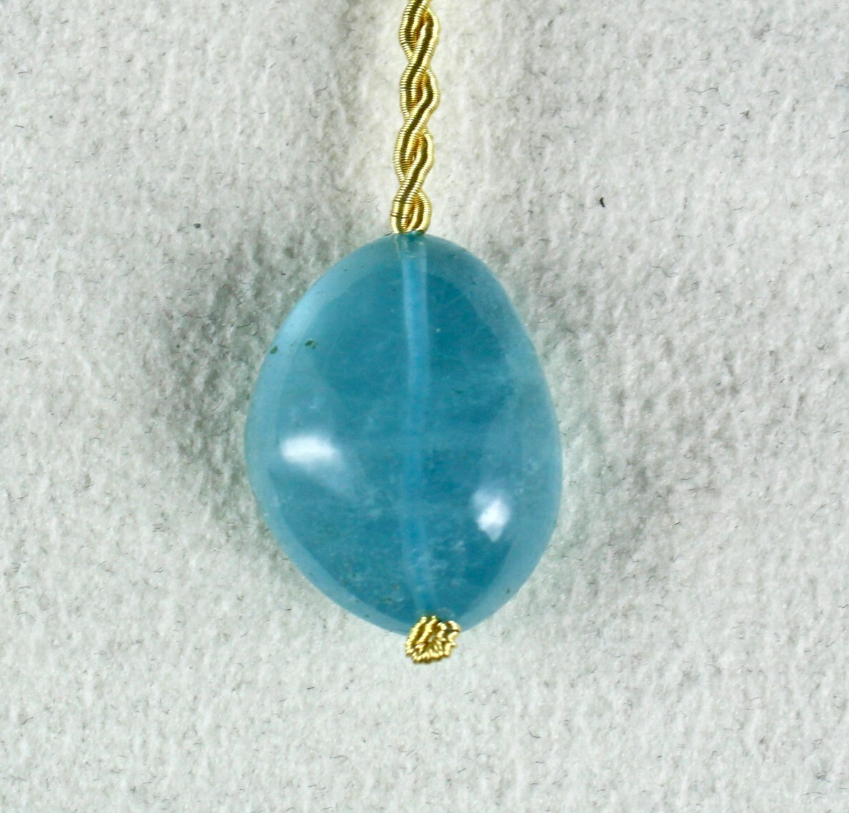Natural Blue Aquamarine Beads Nugget 22.82 Ct Drilled Gemstone Hanging P... - $189.05