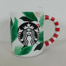 Starbucks 2019 Christmas Mermaid Holly Berry Candy Cane Handle Ceramic Mug 12 OZ - £9.28 GBP