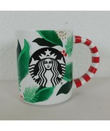 Starbucks 2019 Christmas Mermaid Holly Berry Candy Cane Handle Ceramic M... - $11.65