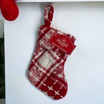Holiday Time Mini Red &amp; White Plaid Christmas Stockings 7&quot; New - £6.26 GBP