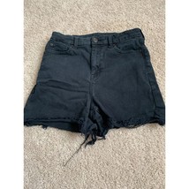 American Eagle Womens Black High-Waisted Distressed Denim Shorts Size 10 - $12.19