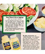 1953 Hellmann&#39;s Salad Dressing Real Mayonnaise Advertisement Condiments ... - $27.43 CAD