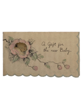 Vintage 1930s &quot;A Gift for the New Baby&quot; New Baby Card Collectible Greeting Card - £3.86 GBP