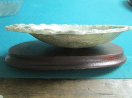 Arthur Court Aluminum Pewter Dish Bowl Wooden Base - $123.75