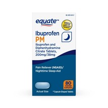 Equate Ibuprofen &amp; Diphenhydramine Citrate Tablets, 200 mg/38 mg, 80 Count..+ - £14.23 GBP