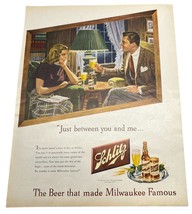 Schlitz Milwaukee Beer Vintage 1948 Print Ad Brewing Company Original Color Ad - £12.77 GBP