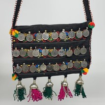 470g,9.75&quot;x6.5&quot;Turkmen Handbag Purse Crossbody Handmade Silk Coin @Afghanistan,P - £63.94 GBP
