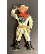 Vintage Barclay Pod Foot Cowboy in White Lead Toy  [e-09] - $183.98 MXN