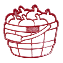 6x Apple Picking Basket Fondant Cutter Cupcake Topper 1.75 IN USA FD4817 - £6.37 GBP