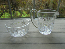 WATERFORD CRYSTAL CREAMER AND OPEN SUGAR BOWL LISMORE PATTERN - £38.91 GBP