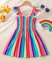 NWT Rainbow Girls Smocked Ruffle Strap Dress 3T 4T 5T 6 7 - £3.10 GBP+