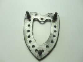 Vtg Cast Iron Trivet Silver Holes Antique Horseshoe Style - £11.75 GBP