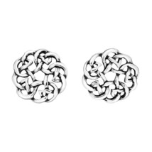 Continuity Celtic Knot Donut Sterling Silver Stud Earrings - £10.15 GBP