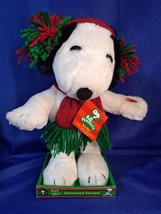 Snoopy Christmas Winter Plush Peanuts Animated Music Motion Scarf Muff Battery  - £16.08 GBP