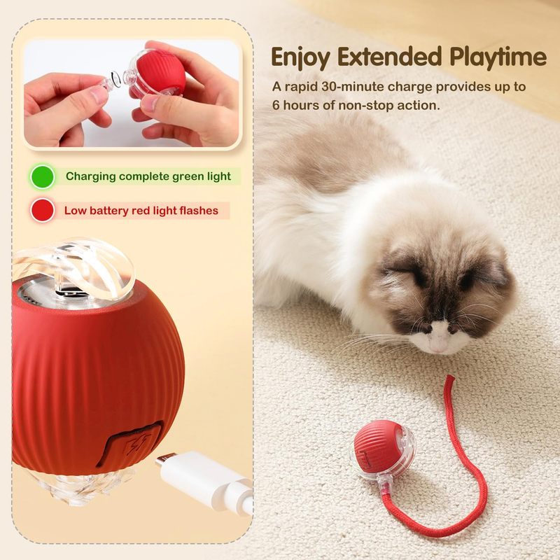 Interactive Rolling Cat Dog Ball Toy, 2025 New Automatic Interactive Cat Toys Se Item image 5