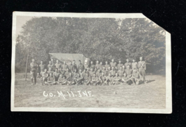 Co M 11 INF Military Men In Uniform Danville Kentucky RPPC Postcard - £39.34 GBP