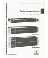 Behringer FBQ1502/3102/6200 EQ Deutsch/German OWNERS MANUAL Bedienungsan... - £11.87 GBP