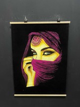 Hand-Painted Black Velvet Artwork, Ancient Egyptian Painting Bedouin Wom... - £80.41 GBP