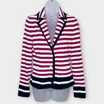 TOMMY HILFIGER red, white &amp; navy stripe ponte blazer jacket size small p... - €33,17 EUR