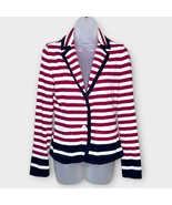 TOMMY HILFIGER red, white &amp; navy stripe ponte blazer jacket size small p... - €33,38 EUR