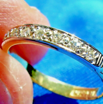 Earth mined Diamond Deco Wedding Band Vintage Platinum 18K Gold Bridal Ring - $35,251.68 MXN