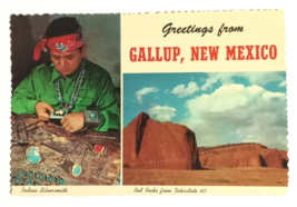 Greetings from Gallup New Mexico Silversmith NM Curt Teich Postcard 1972 4x6 - £6.31 GBP
