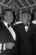 John Wayne With Arm Around Steve Mcqueen Holding Drink 24X36 Poster - £22.67 GBP