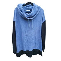 Hugs From Soft Surroundings Cowl Neck Pullover Sweater Womens Large Blue Long Sl - £18.14 GBP