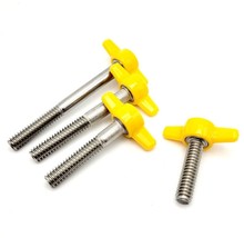 1/4&quot;-20 Thumb Screw T Bolts Yellow Butterfly Plastic Clamping Tee Knob Cap - £8.29 GBP+