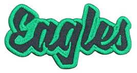 Eagles Text  Embroidered Applique Iron On Patch Three Sizes Customize - $7.17+