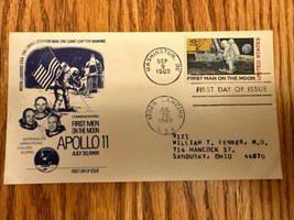 Apollo 11 First Day Cover First Man On The Moon 10 Cents US Stamp  - £19.52 GBP
