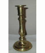 Vintage Brass Candlestick Holders made in India ROUND Base 7.25” TALL - $21.27 CAD