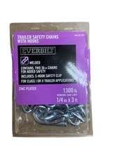 Everbuilt Trailer Safty Chains With Hooks Sealed Package 1300lb  1/4 by ... - £20.32 GBP