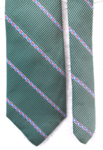 NEW Stafford Silk Tie Iridescent Houndstooth Plaid with Floral Regimental Stripe - £14.83 GBP