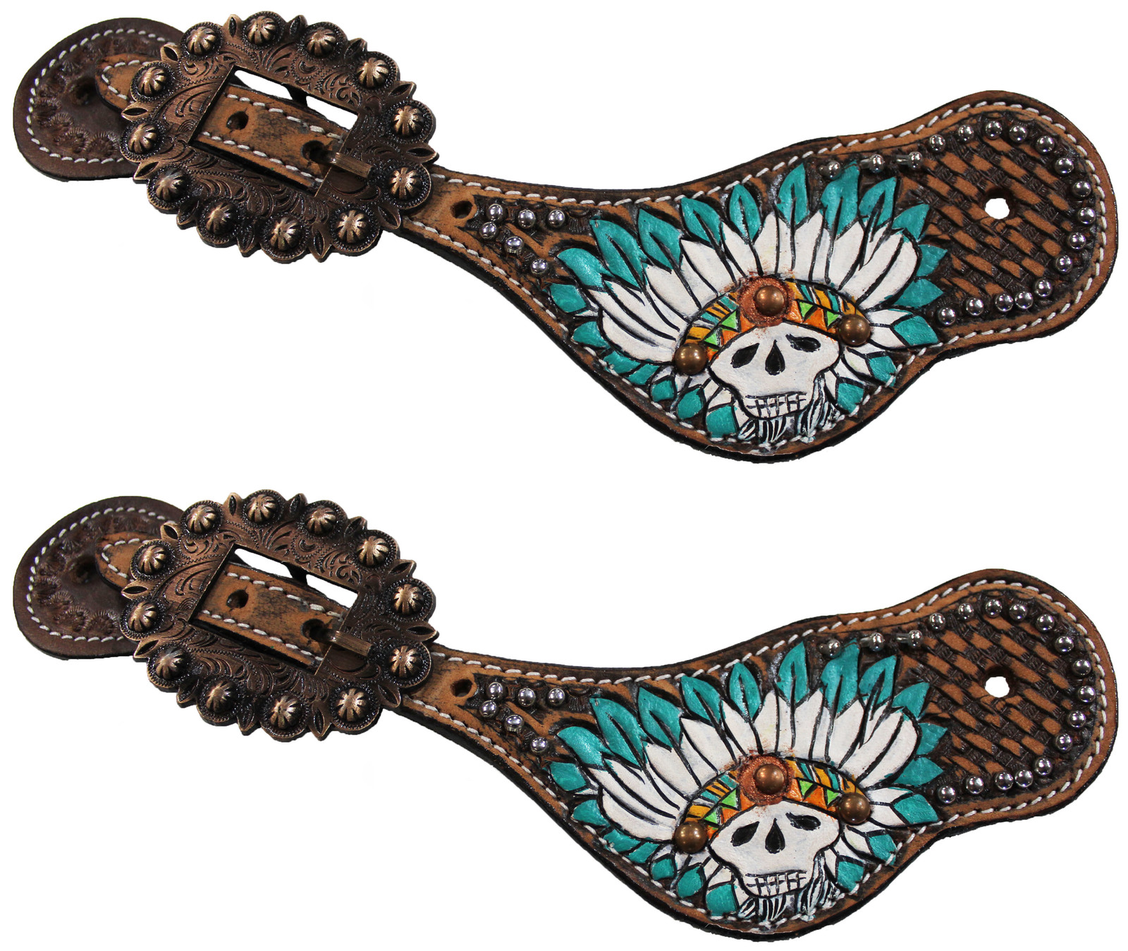 Horse Western Riding Cowboy Boots Leather Spur Straps Tack  74141 - $26.72