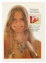 Kotex Tampons Soft and Natural Hippie Chick Vintage 1972 Full-Page Magaz... - £7.58 GBP