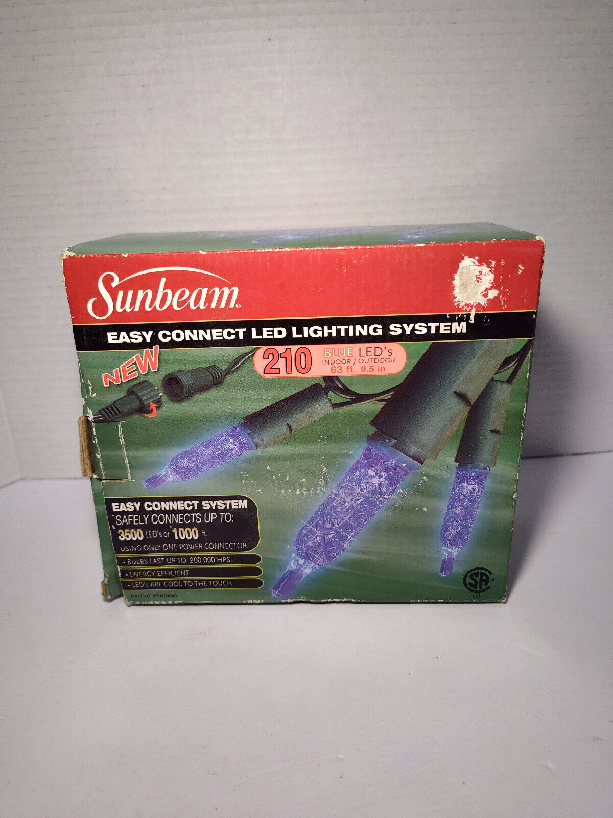 Sunbeam Easy Connect 210 Blue LED Lightning System String Christmas Ligh... - $14.84